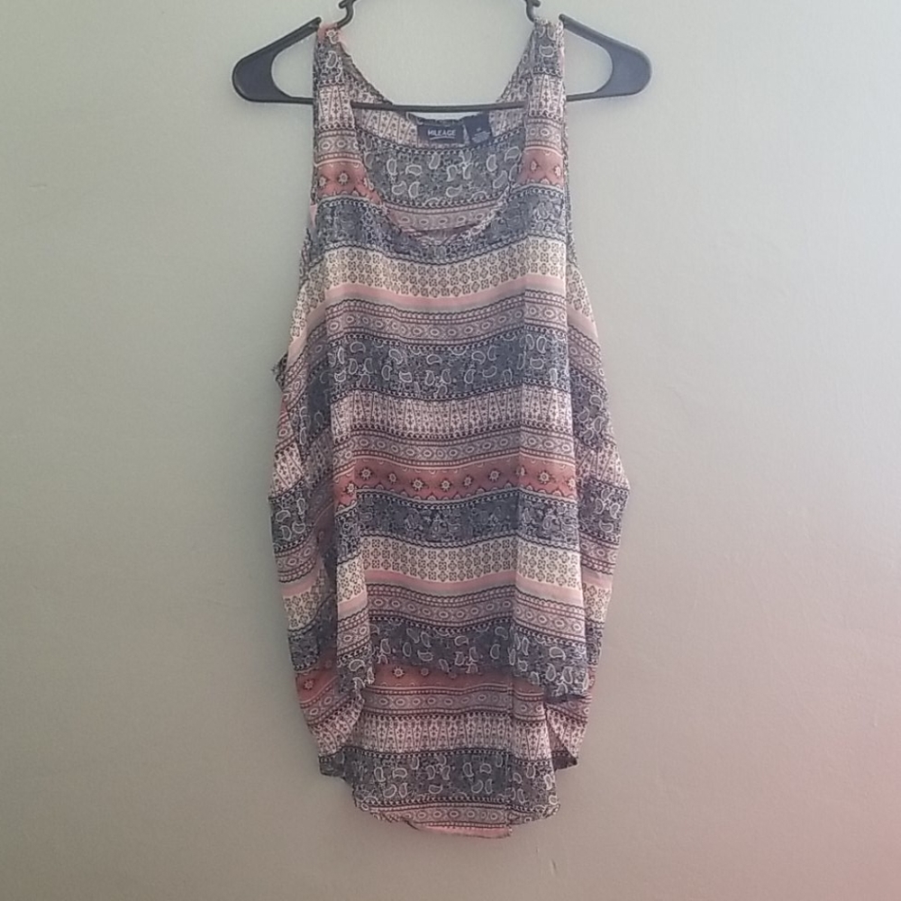 Peek a boo back plus size sleeveless blouse